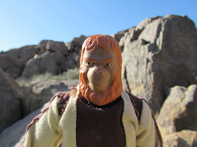 Mego Planet of the Apes action figure Dr. Zaius in Joshua Tree