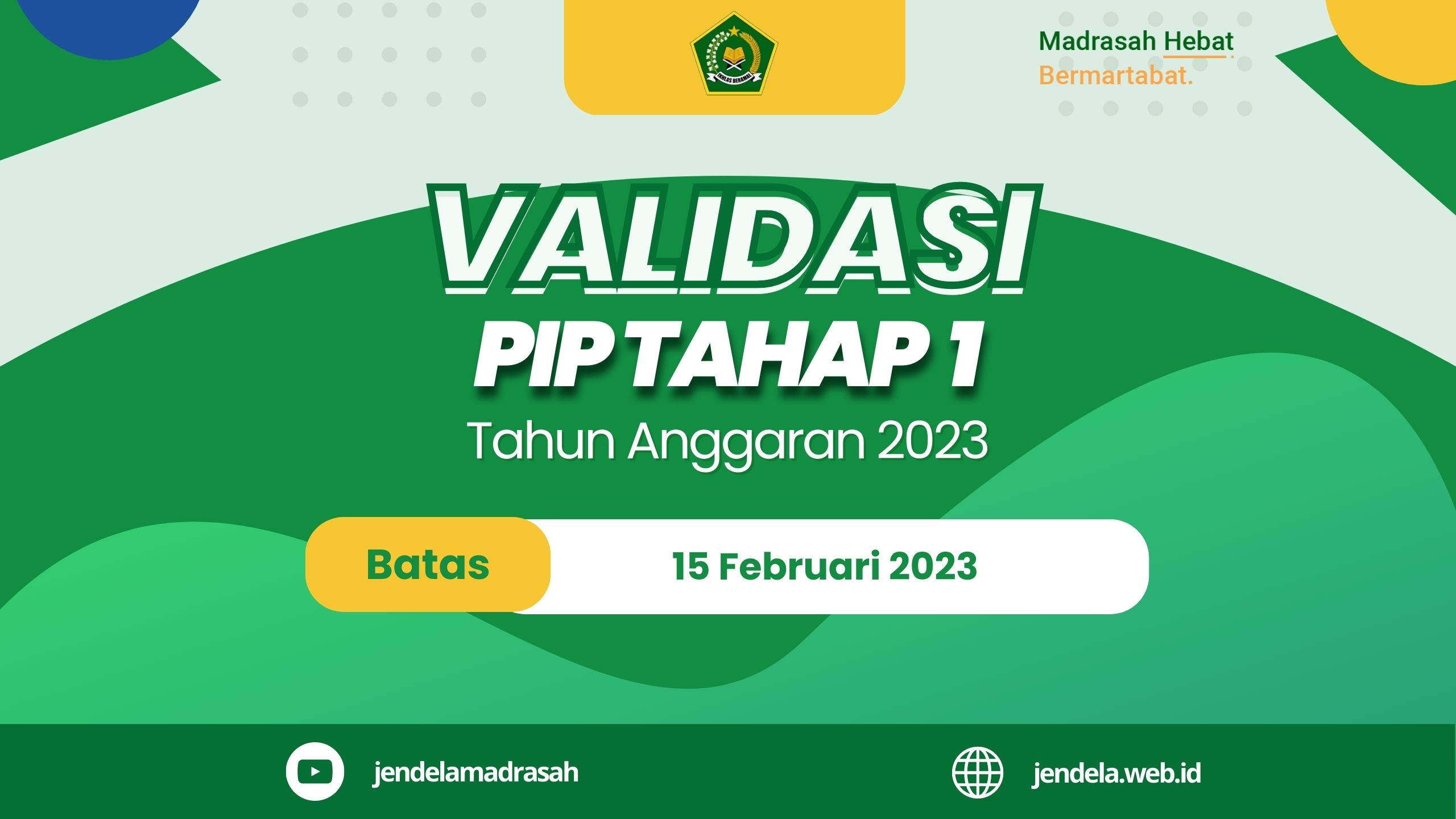 Verval Data Penerima PIP Madrasah Tahap 1 Tahun 2023