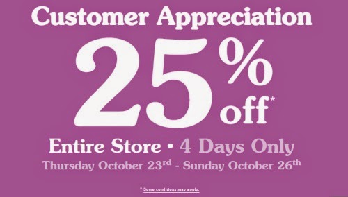 Roots 25% Off Customer Appreciation Event