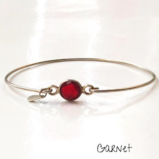 Macaron Bracelet Garnet Stone