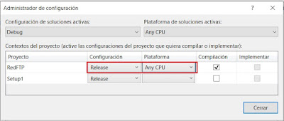 Publicar un proyecto proyecto como release VS2019