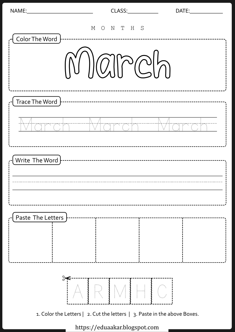 Month Worksheet - March