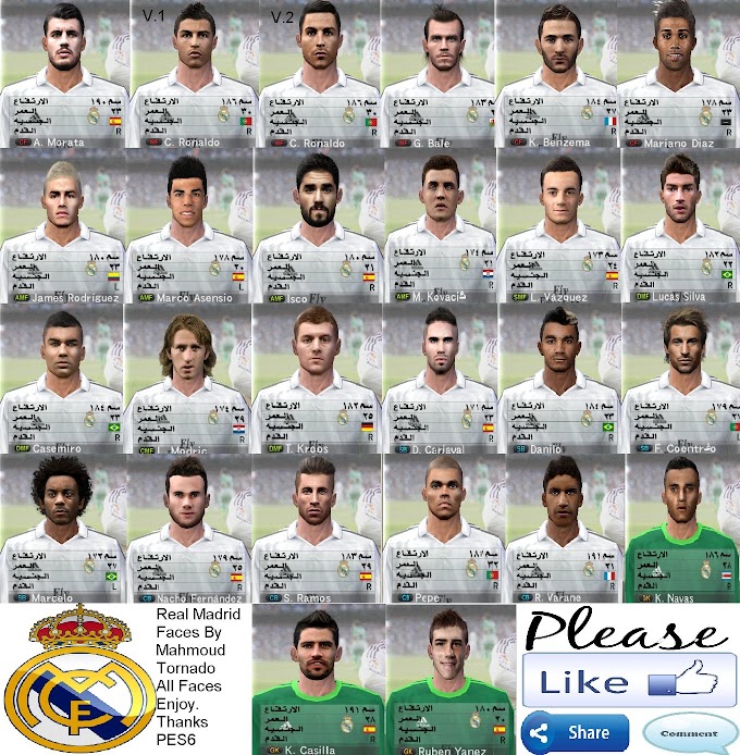 PES 6 Real Madrid Full Face-Pack 2017/18