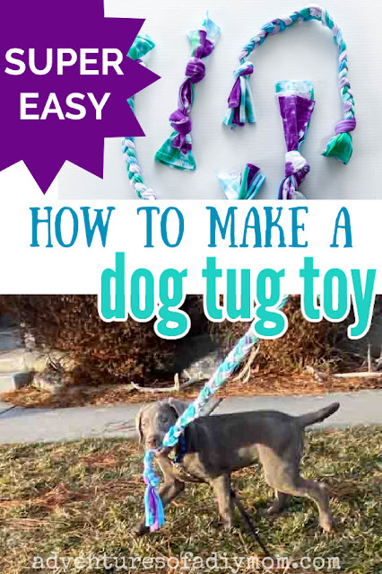 collage of diy dog tug toys