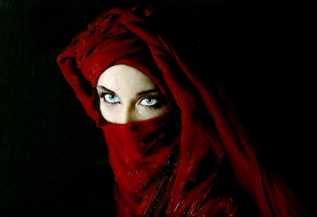 Ukrainian Portrait painter-"Ladies in Red" | Taras Loboda 1961 