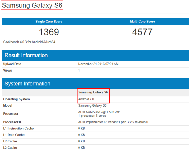 Samsung Galaxy S6 và S6 Edge sắp được cập nhật Android 7.0 Nougat