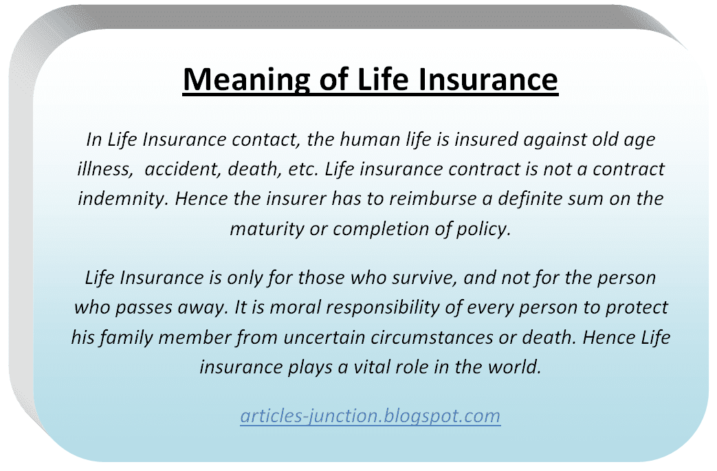 Articles Junction: What is Insurance? Meaning