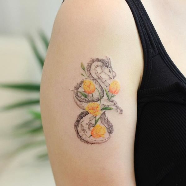 As 60 tatuagens de dragão mais bonitas para mulheres