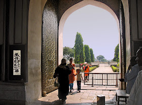 heavy ancient brass door at tomb