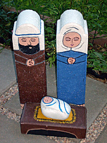 unique nativity sets, painted, pavestone, Cindy Thomas