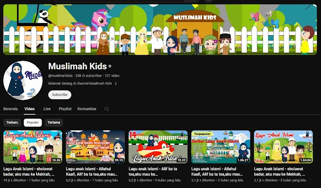 15 Youtube Lagu Anak Islami Terbaik 2024