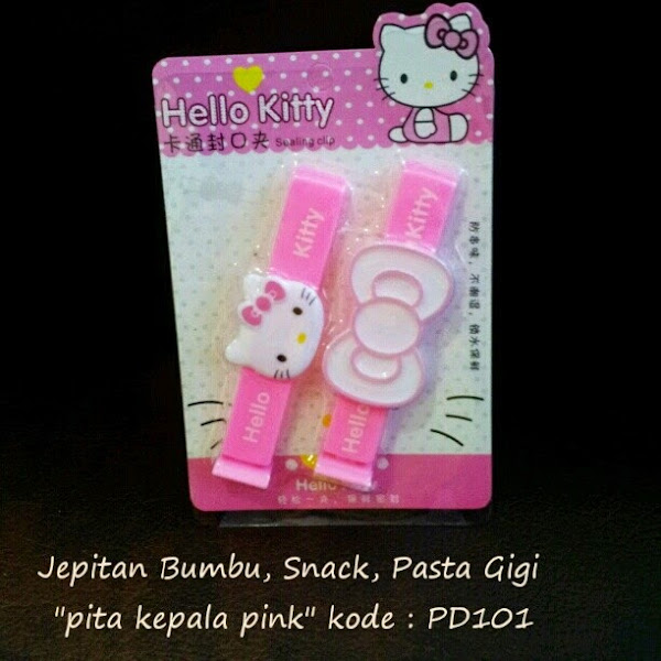 Penjepit Kemasan Hello Kitty Murah Grosir Ecer Pita Kepala Pink