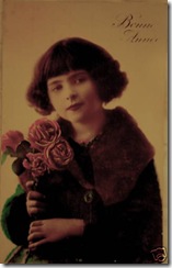 Antique French Girl Postcard Front
