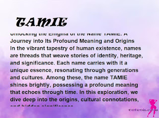 meaning of the name TAMIE