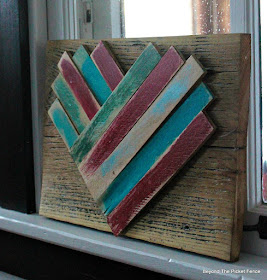 wood shims, valentines decor, rustic heart, wood, heart decor, reclaimed wood, http://bec4-beyondthepicketfence.blogspot.com/2016/01/wood-shim-heart.html