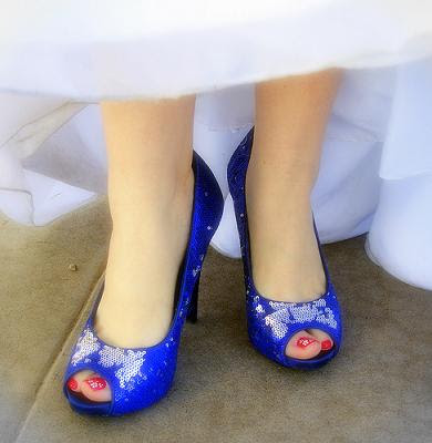 Trends Bridal shoes with blue colour-2