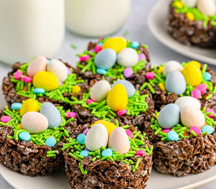 12. No-Bake Chocolate Easter Nests