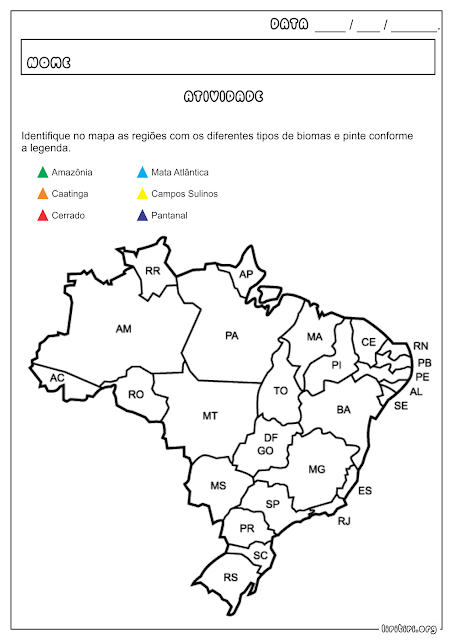 Biomas Brasileiros Atividade Geografia