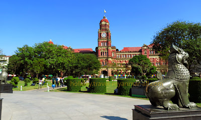 Yangon high court building at Maha Bandoola Park