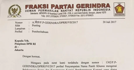 Kabar Mengejutkan, Gerindra Mundur dari Pansus Angket KPK