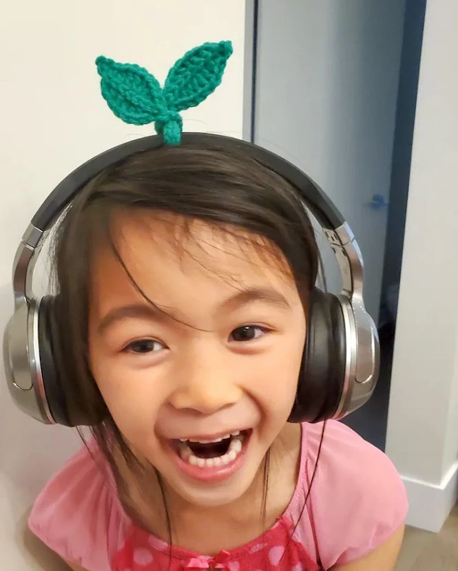 Crochet Leaf Sprout Headphones