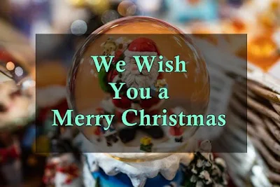 Image of Santa on background written Merry Christmas on it.