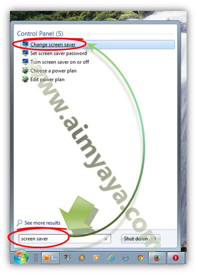  Gambar: Cara memunculkan konfigurasi screen saver windows 7 