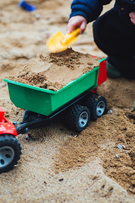 toy truck in sand