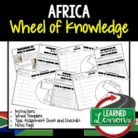 Africa Activity, World Geography Activity, World Geography Interactive Notebook, World Geography Wheel of Knowledge (Interactive Notebook)