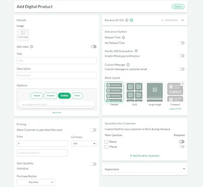 Add Digital Product