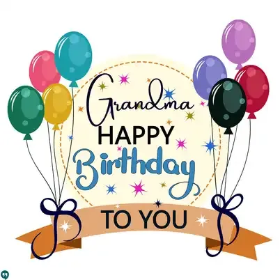 hd grandma happy birthday images with balloons