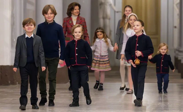 Princess Adrienne and Princess Leonore wore a ribbon skirt by Lena Hoschek, and Lodenfrey jacket. Princess Estelle