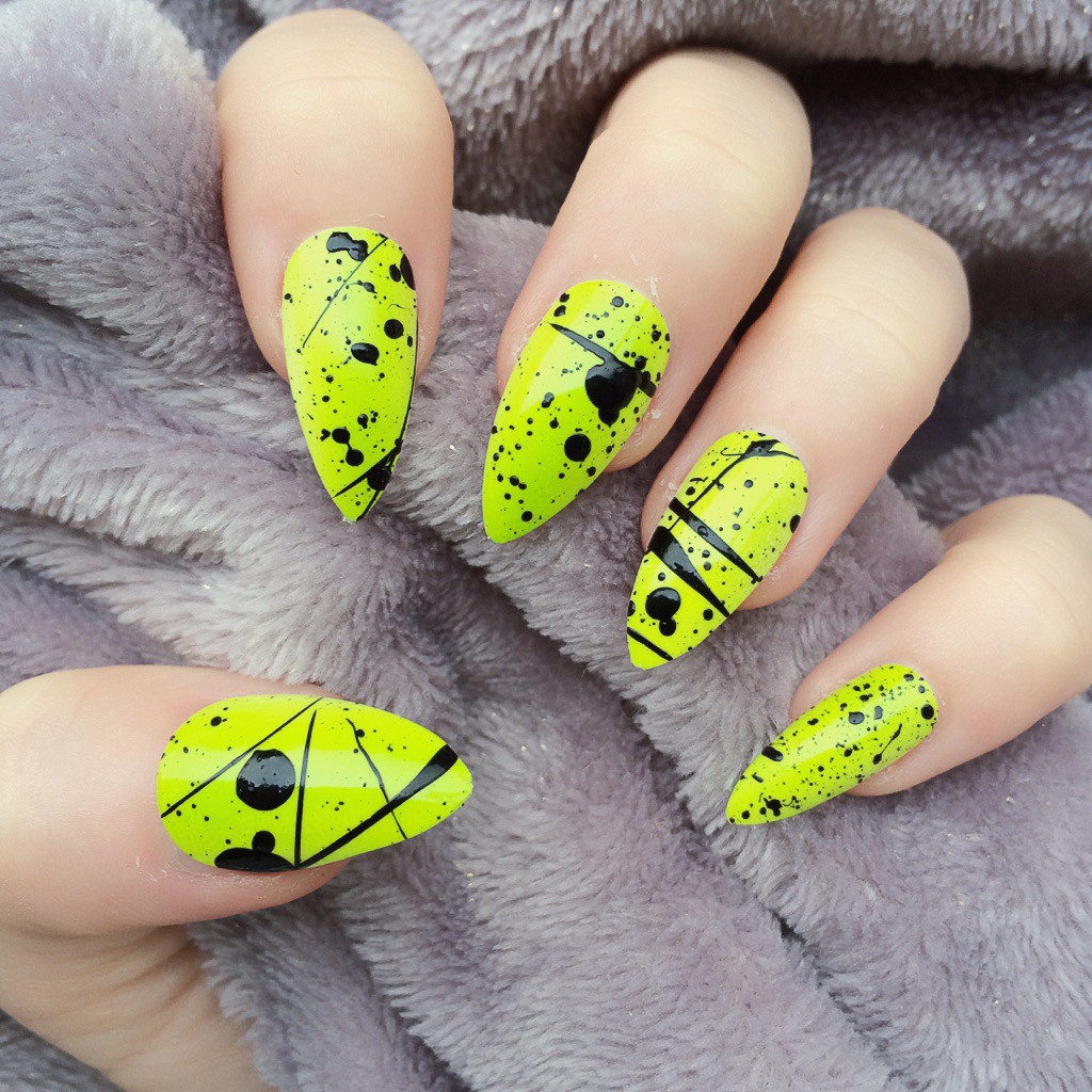 neon acrylic nail design