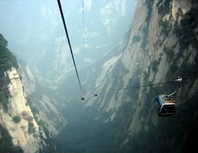 Kereta gantung Mount Hua di China.