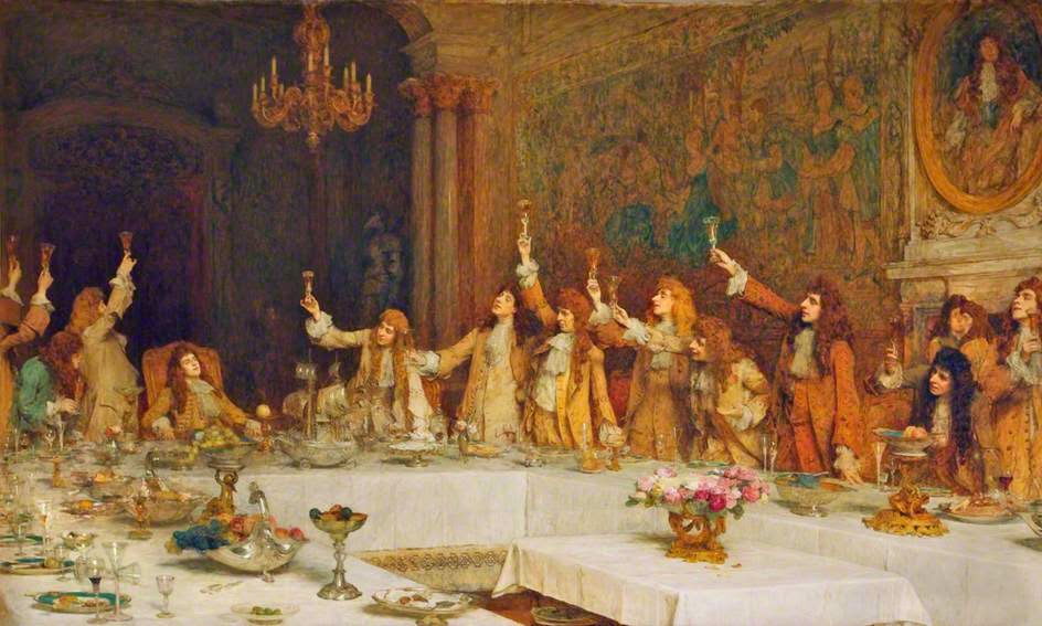 Héraldie: Le roi Louis XIV à table