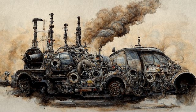 Illustration of Cars from Dieselpunk World