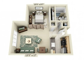 Studio Apartment Floor Plans