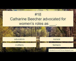 Catharine Beecher advocated for women’s roles as ___. Answer choices include: educators, nurses, mothers, farmers