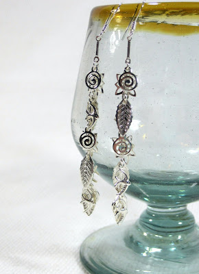 Silver Dangle Charm Earrings