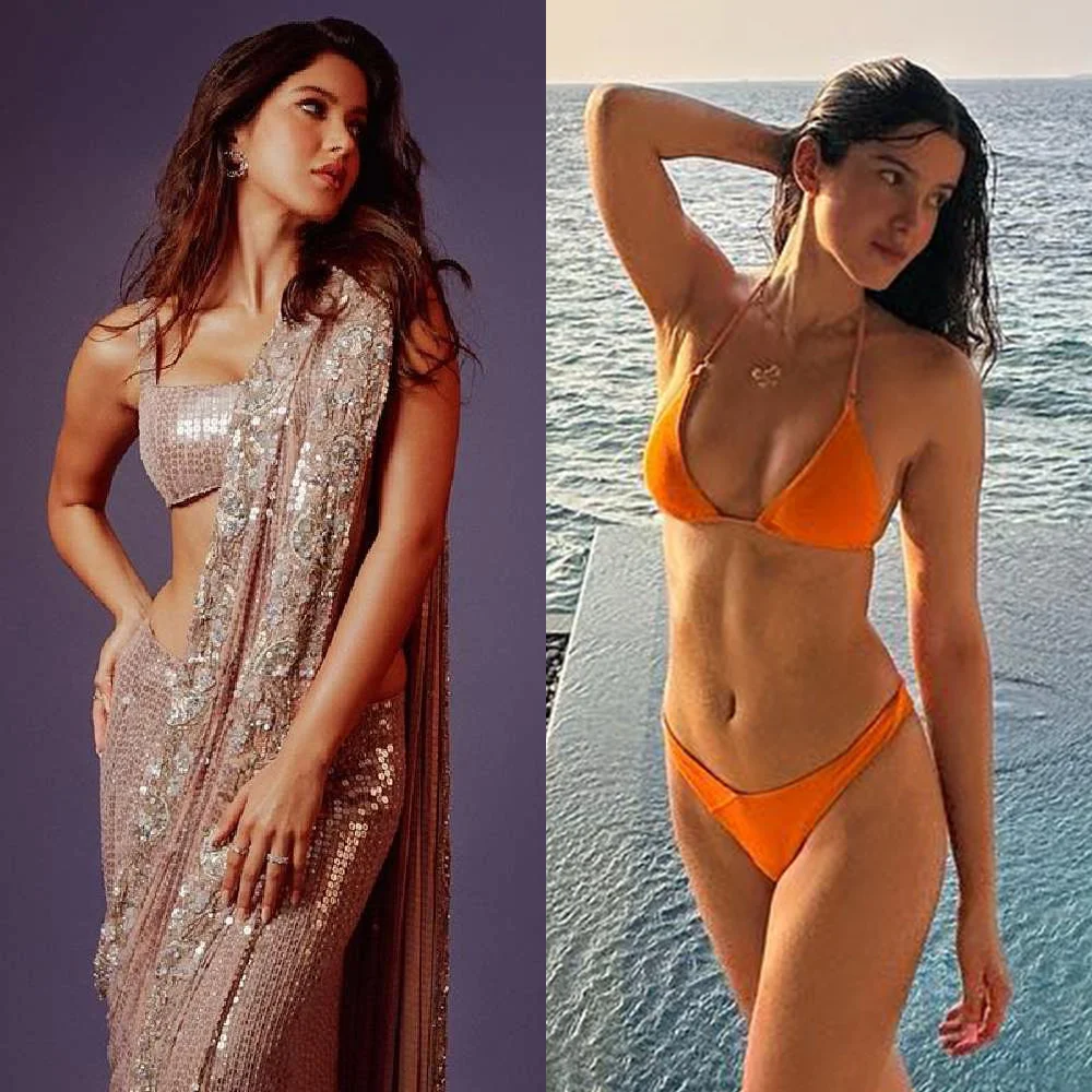 Shanaya Kapoor saree vs bikini hot indian actress