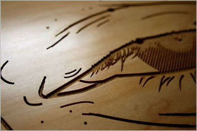 Laser wood engraving