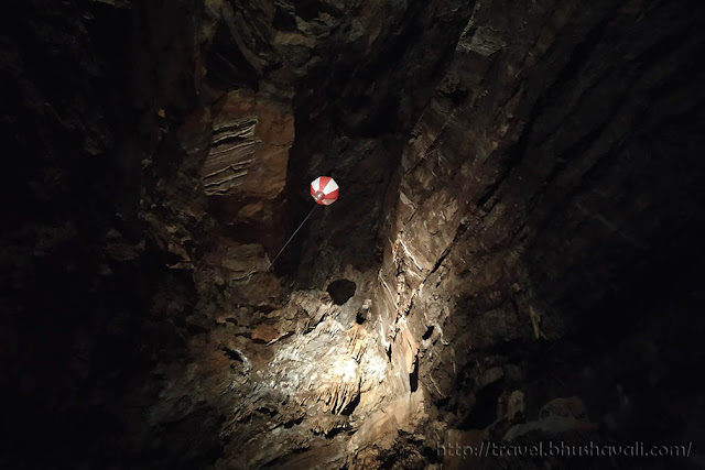 Hot-air balloon inside Rochefort Caves Belgium