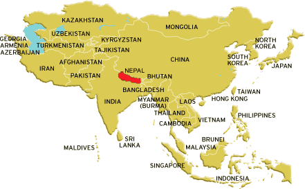 Nepal Neresi ve Nepal Asya'da Nerde Bulunuyor