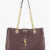 Saint Laurent Classic Monogram Shopping Bag Bordeaux Burgundy Handbag Purse 354117 6048