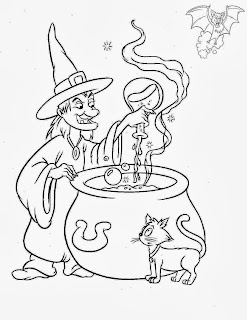 Halloween Witches for Coloring, part 1