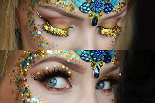 Gold glitter festival eyelashes