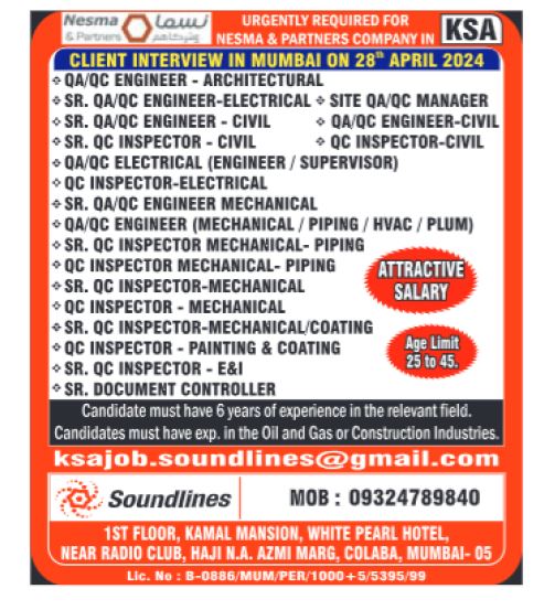 06 April 2024 - Assignment Abroad Times Gulf Jobs Vacancy