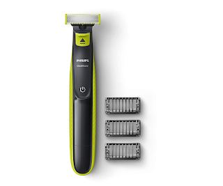 Philips QP2525/10 OneBlade Hybrid Trimmer and Shaver with 3 Trimming Combs (Lime Green) & Philips BG1025/15 Showerproof Body Groomer for Men