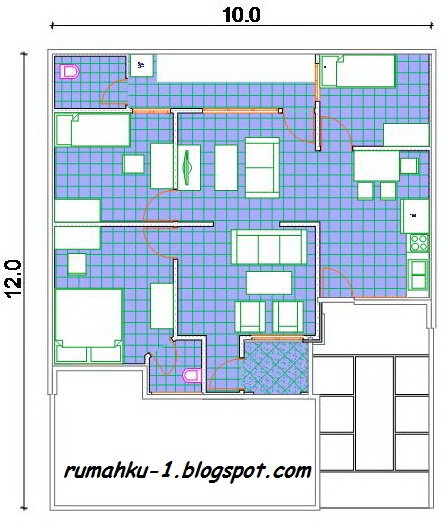 Rumahku-1: alternatif denah rumah minimalis dilahan 120 m2