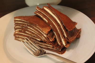 Chocolate and mascarpone crepe cake